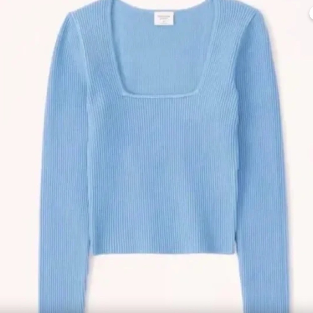 Abercrombie & Fitch Squareneck Ribbed Long Sleeved Top Size Small